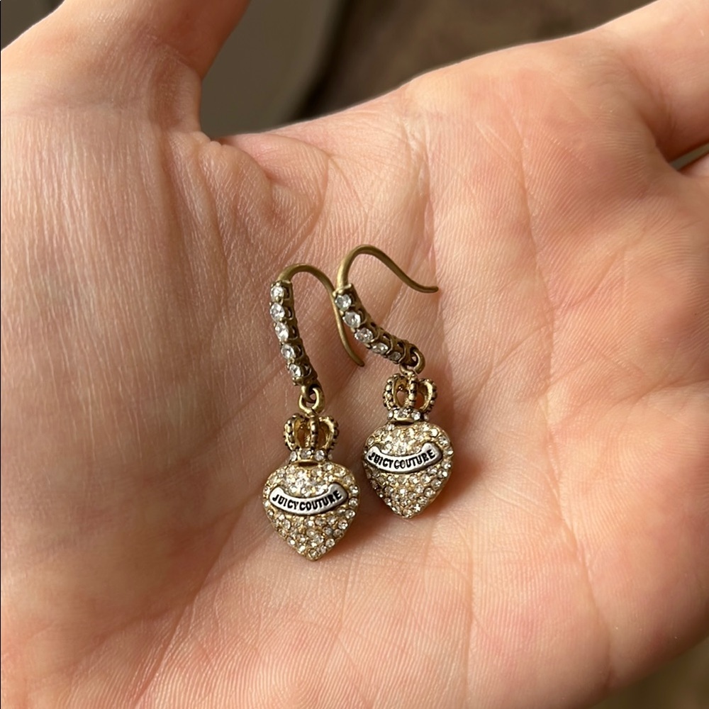 Vintage Juicy Couture Gold and Silver Heart Earrings